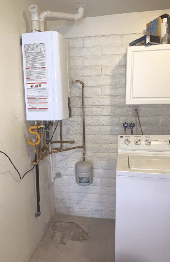 After — new water heater installed